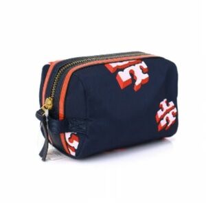 NWT Authentic Rare Luxury Travel Tory Burch Flying Logo Cosmetic Case/Bag